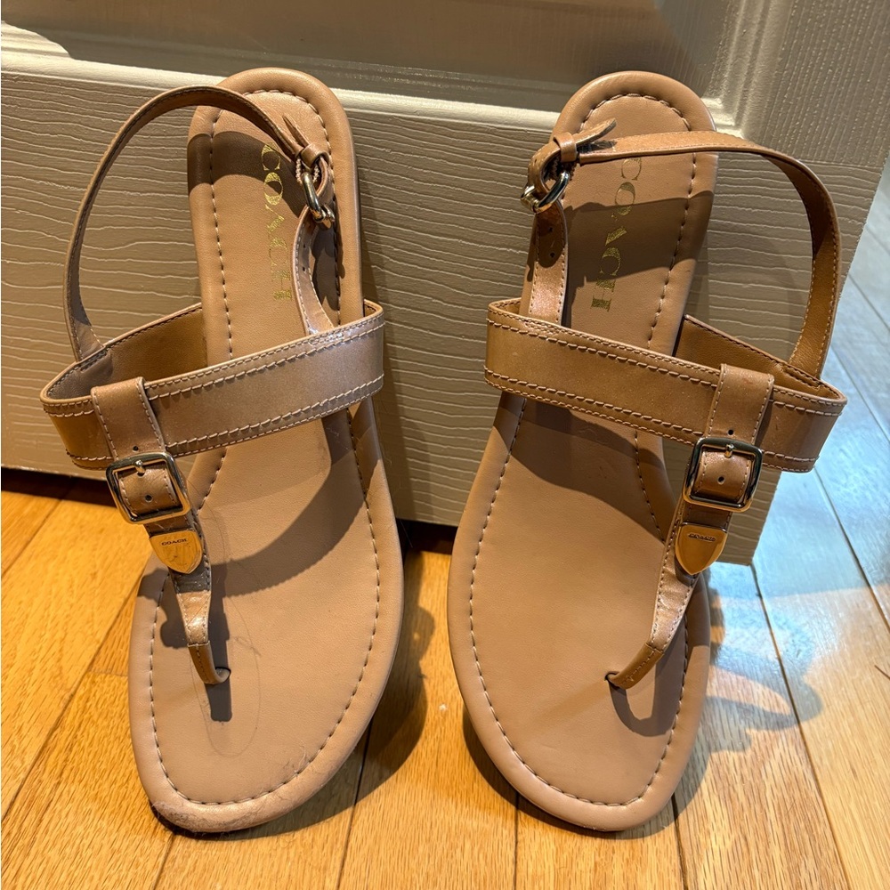 Coach Tan Leather Sandals